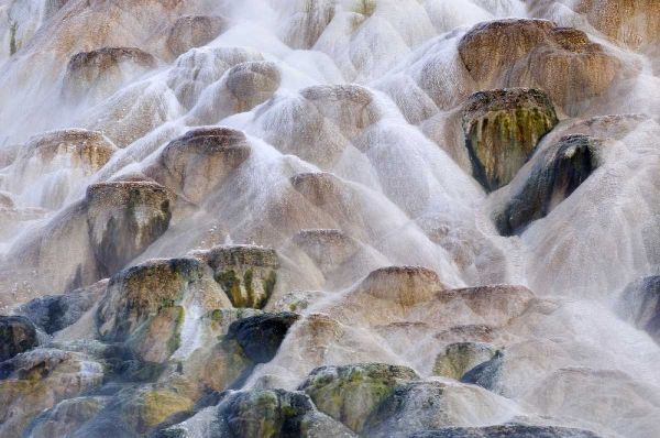 Wyoming, Yellowstone NP Palette Spring waterfall